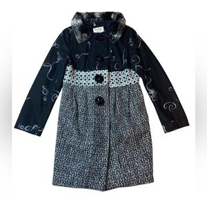 An Ren New York Art to Wear Mixed Media Coat - Wool Blend - Size L